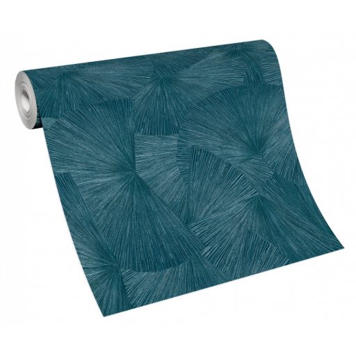 Erismann Fashion for Walls 3, 10219-19 JAPANDI Design  Stilizált egzotikus levélminta türkiz ezüst csillogó mintarajzolat tapéta