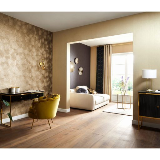 Erismann Fashion for Walls 3, 10219-20 JAPANDI Design  Stilizált egzotikus levélminta bézs barna arany csillogó mintarajzolat tapéta