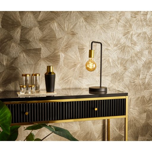 Erismann Fashion for Walls 3, 10219-20 JAPANDI Design  Stilizált egzotikus levélminta bézs barna arany csillogó mintarajzolat tapéta