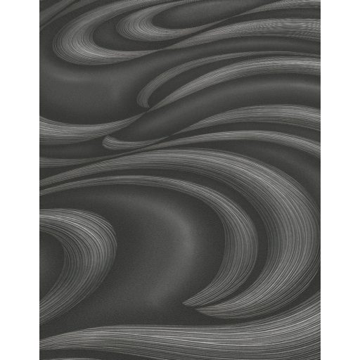 Erismann Fashion for Walls 3, 10220-15 DUNES excentrikus dinamikus hullámminta fekete szürke ezüst csillogó mintarajzolat tapéta