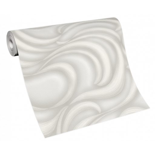 Erismann Fashion for Walls 3, 10220-31 DUNES excentrikus dinamikus hullámminta fehér világosszürke ezüst csillogó mintarajzolat tapéta