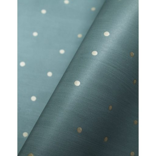 Spontán elhelyezkedő (táncoló) pöttyök zöld arany tapéta