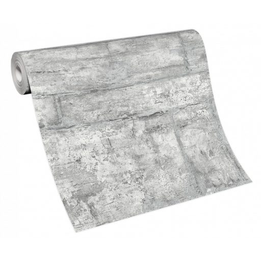 Erismann Fashion for Walls 3, 10222-31 ROCK Design természetes kőmintázat kifinomult csillogó hatás szürkésfehér szürke ezüst tapéta
