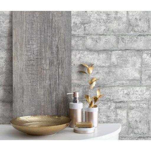 Erismann Fashion for Walls 3, 10222-31 ROCK Design természetes kőmintázat kifinomult csillogó hatás szürkésfehér szürke ezüst tapéta