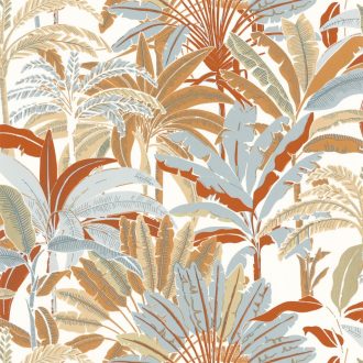   Caselio Escapade 102302685 Evasion Trópusi pálmafák fehér sárga világoskék narancs tapéta
