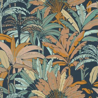   Caselio Escapade 102306216 Evasion Trópusi pálmafák kék türkiz okker narancs arany tapéta