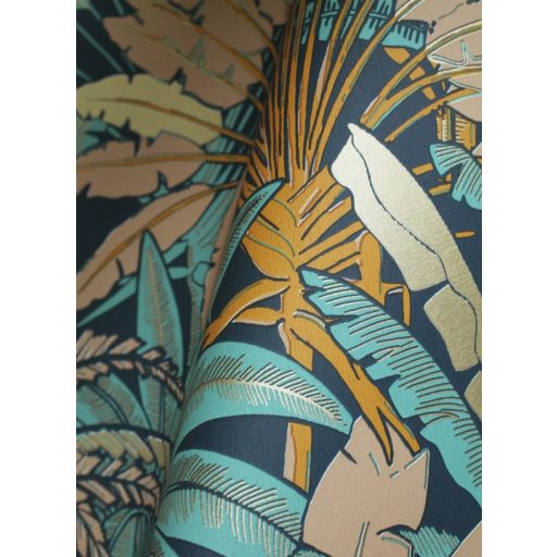 Caselio Escapade 102306216 Evasion Trópusi pálmafák kék türkiz okker narancs arany tapéta