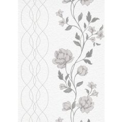   Erismann Finesse/Flora 10235-10 Natur virágminta panelszerű megjelenés grafikus hullám díszítéssel törtfehér bézs szürke  tapéta
