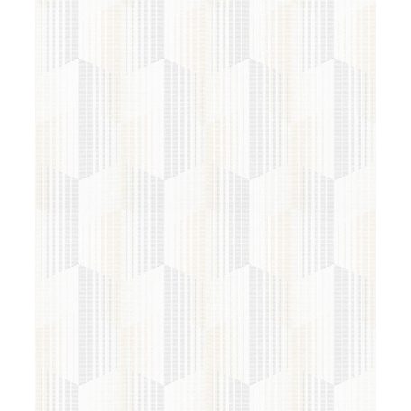 Váltakozó textúrájú grafikus "csíkos" motívum fehér szürke bézs tapéta