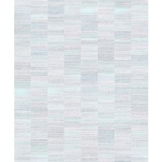   Kopott megjelenésű szőtt grafikus minta kék rózsaszín türkiz tapéta