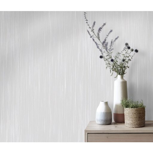 Rovátkolt (csíkos) struktúrájú egyszínű szürke tónus tapéta