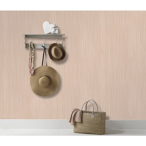 Rovátkolt (csíkos) struktúrájú egyszínű barnás antik rózsaszín tónus tapéta