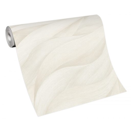 Akvarell színátmenetes levél - dinamikus hullámmotívum fehér szürke tónusok tapéta