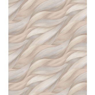   Akvarell színátmenetes levél - dinamikus hullámmotívum bézs és szürke tónusok tapéta