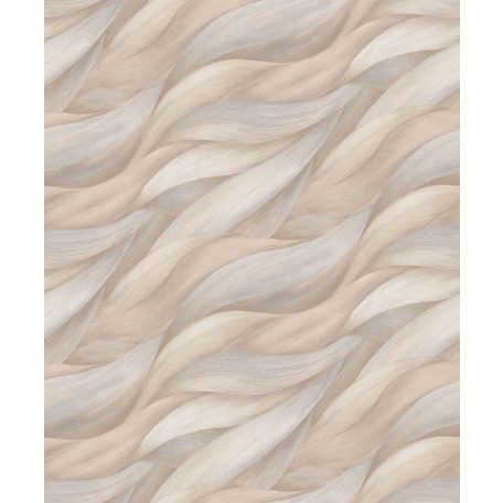 Akvarell színátmenetes levél - dinamikus hullámmotívum bézs és szürke tónusok tapéta