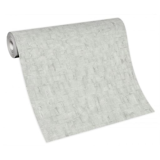 Finom fényű és struktúrájú autentikus vakolatminta szürke árnyalatok fémes hatás tapéta