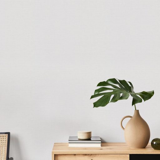 Finoman strukturált egyszínű fehér/szürkésfehér tapéta