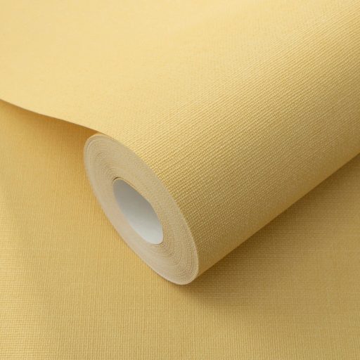 Letisztult és elegáns textilhatású egyszínű minta meleg sárga tónus tapéta