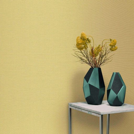 Letisztult és elegáns textilhatású egyszínű minta meleg sárga tónus tapéta