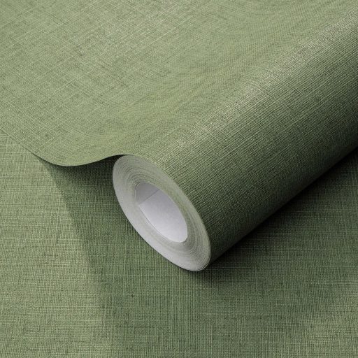 Letisztult és elegáns textilhatású egyszínű minta friss zsályazöld és olívzöld/szürkészöld átmenetek tónus tapéta