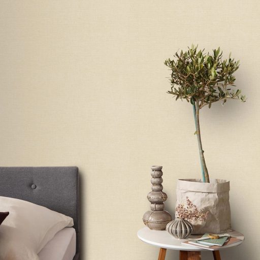 Finoman strukturált egyszínű krém/bézs tapéta