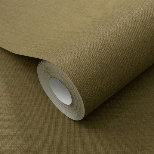Letisztult és elegáns textilhatású egyszínű minta olív és khakizöld határán tónus tapéta
