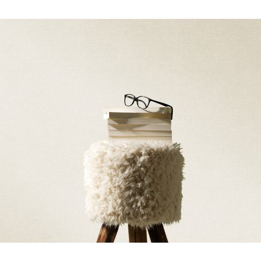 Finoman strukturált egyszínű krémfehér tónusú tapéta