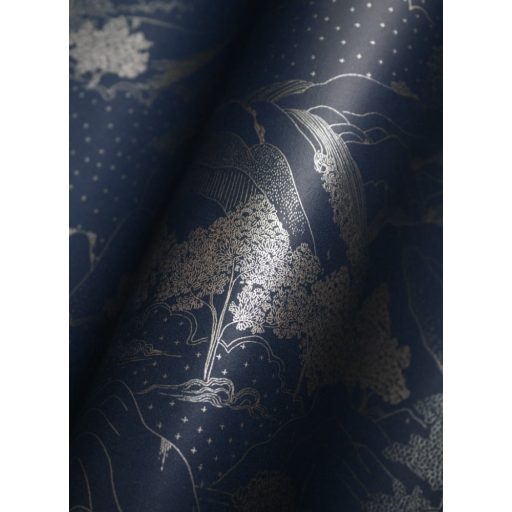 A felkelő nap országának hegyei völgyei között - keleti etno minta éjkék arany tapéta