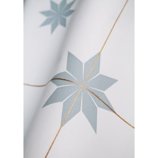 Retro stílusú dekoratív csempemotívum fehér füstkék fémes arany tapéta