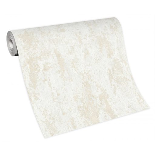 Kopott betonfal kifinomult megjelenítése elegáns fémes csillogás krémfehér és bézs tónusok tapéta