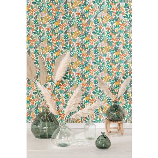 Gyönyörű tengeri növényvilág a tengerfenéken fehér zöld szines és arany tónus fémes hatás tapéta