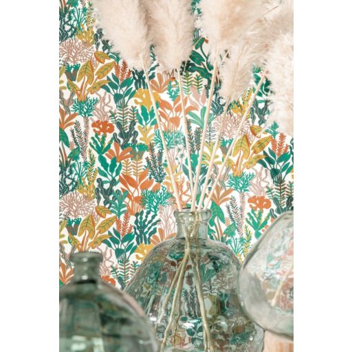 Gyönyörű tengeri növényvilág a tengerfenéken fehér zöld szines és arany tónus fémes hatás tapéta