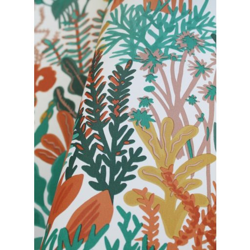 Gyönyörű tengeri növényvilág a tengerfenéken fehér zöld szines és arany tónus fémes hatás tapéta