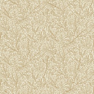   Finom korall mintázat - modern elegáns és meglepő dekor fehér és arany tónus fémes hatás tapéta