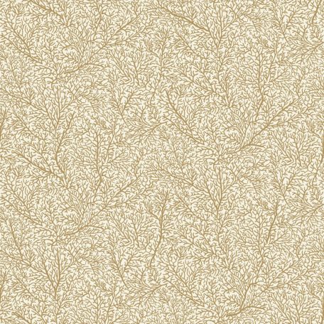 Finom korall mintázat - modern elegáns és meglepő dekor fehér és arany tónus fémes hatás tapéta
