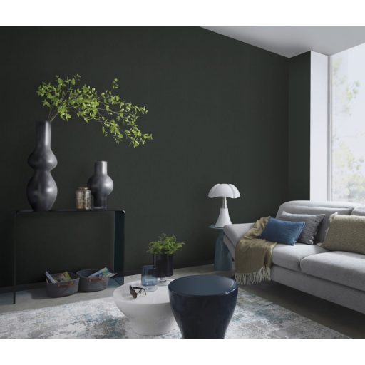 Strukturált egyszínű minta finom vonalkázással fekete tónus tapéta