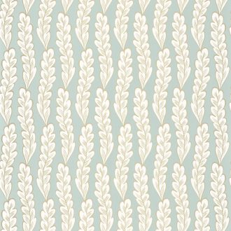   Kifinomult tengeri szépség - Apró algákból álló aranyozott minta vízzöld krémfehér és arany tónus fémes hatás tapéta