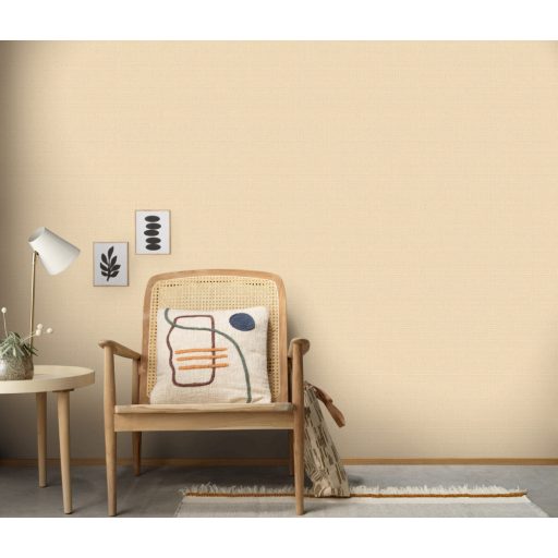 Textilhatású strukturált csillogó minta bézs/sárgásbézs tónus fémes hatás tapéta