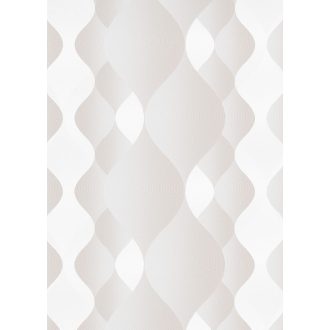   Változó méretű grafikai elemek dekoratív texturált hullámmintája fehér bézs és barna tónus fémes hatás tapéta