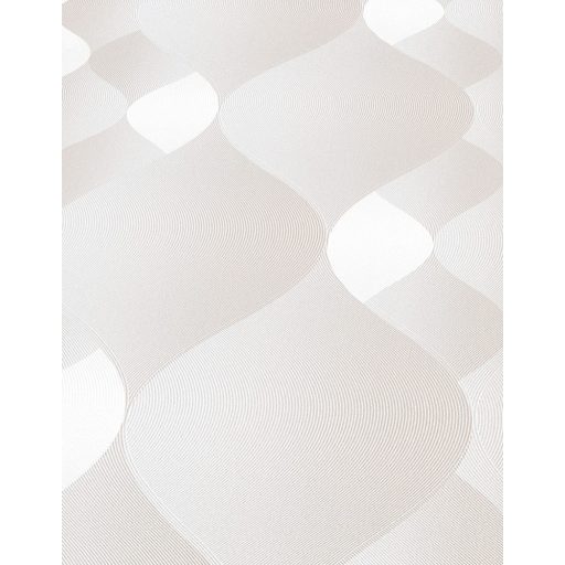 Változó méretű grafikai elemek dekoratív texturált hullámmintája fehér bézs és barna tónus fémes hatás tapéta