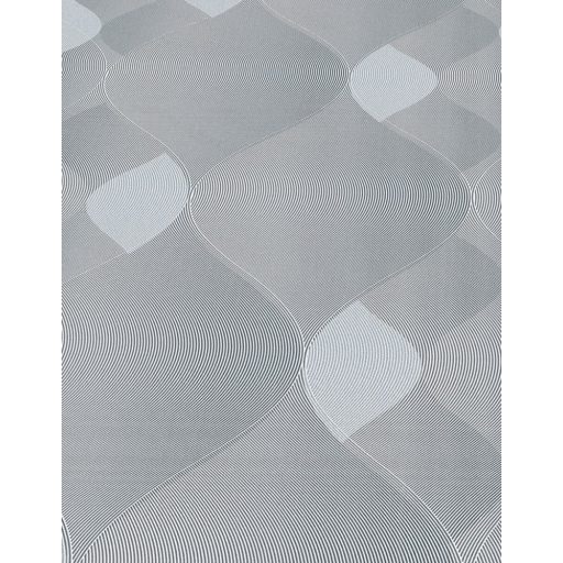 Változó méretű grafikai elemek dekoratív texturált hullámmintája szürke és ezüst tónus fémes hatás tapéta