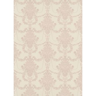   Finoman kidolgozott klasszikus barokk díszítőminta krémrózsaszín rózsaszín és roségold tónus tapéta