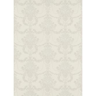   Finoman kidolgozott klasszikus barokk díszítőminta krém/krémszürke és ezüst tónus tapéta