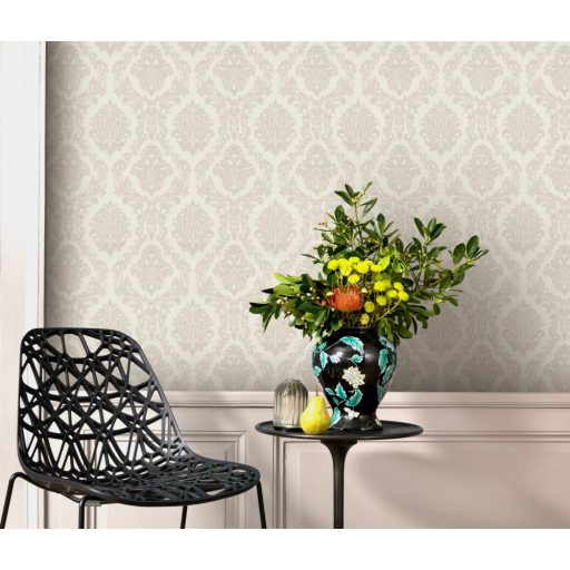 Klasszikus damaszt hatású barokk díszítőminta krém és bézs tónus tapéta