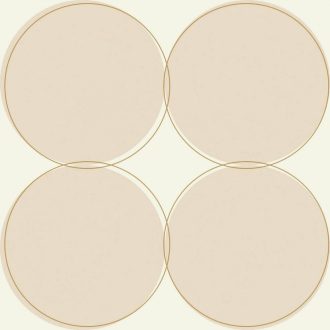   Stílusos nagyívű "kézzel festett" körminta fehér bézs arany fémes hatás tapéta