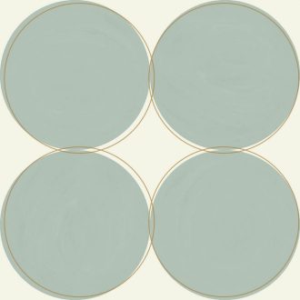   Stílusos nagyívű "kézzel festett" körminta füstszín menta arany fémes hatás tapéta