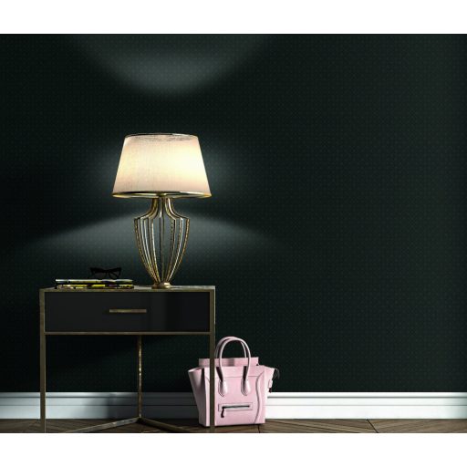 Damaszt hatású klasszikus káróminta fekete és ezüst tónus tapéta