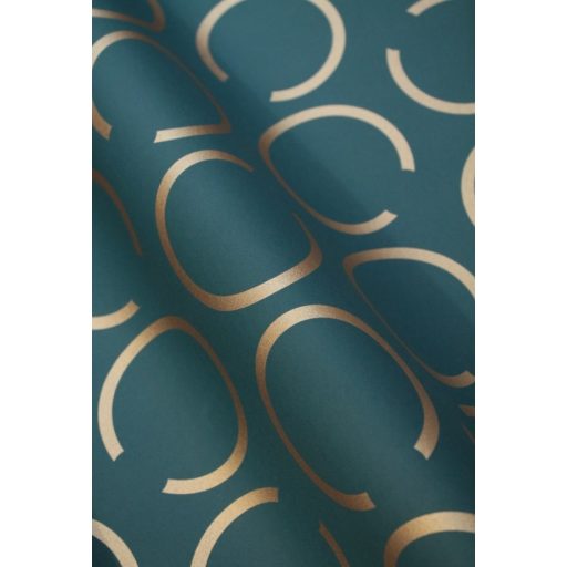 A deco töltődik a körök sokasodnak egyszerűségében nagyszerű nyitott körminta petrol arany fémes hatás tapéta