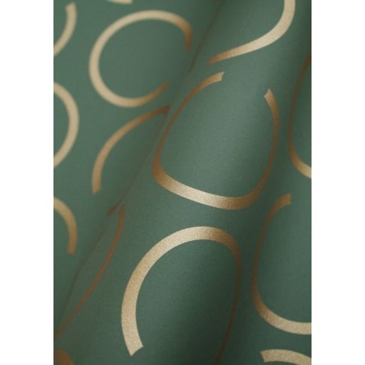 A deco töltődik a körök sokasodnak egyszerűségében nagyszerű nyitott körminta khakizöld arany fémes hatás tapéta