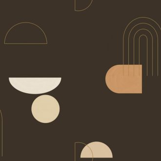   Absztrakt - a kör minden formája - görbék ívek mintája antracit bézs narancs arany fémes hatás tspéts